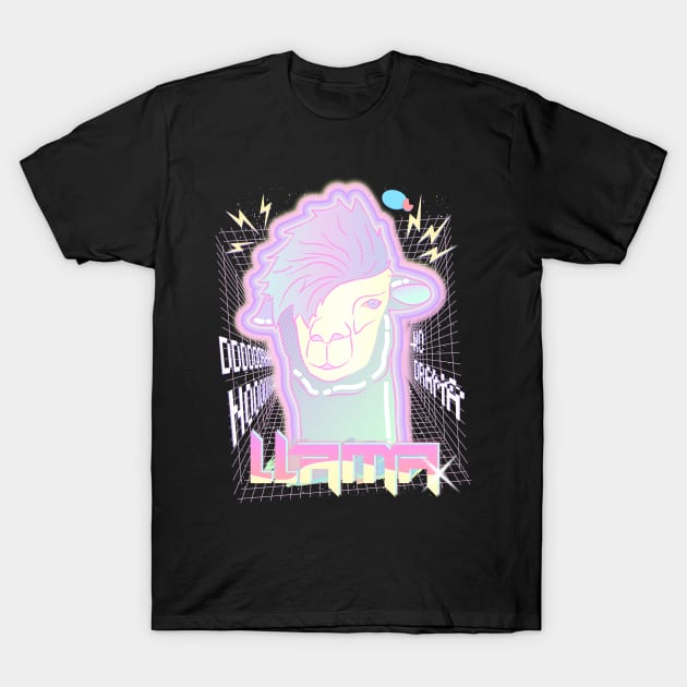 Emo Llama Vaporwave Aesthetic Egirl T-Shirt by sadpanda